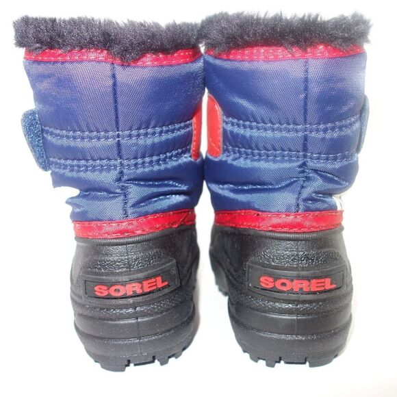 NEW Sorel Snow Commander Winter Boots Blue Red Kids Toddler Size 4 NO BOX - Picture 7 of 8